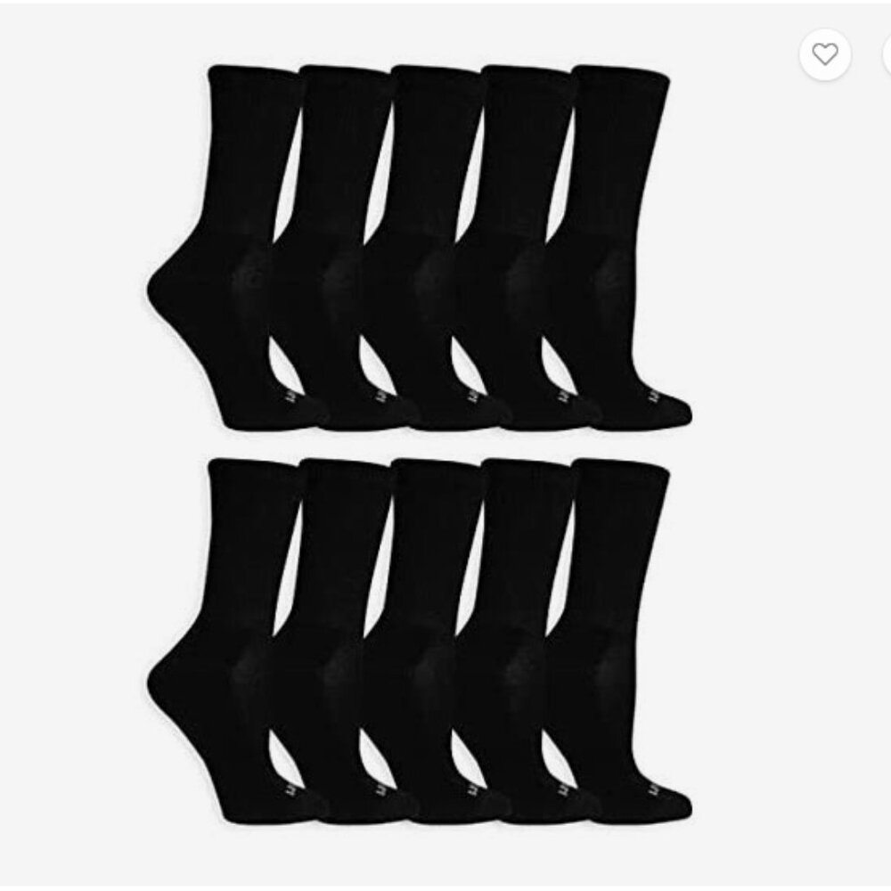 Women's Everyday Soft Cushioned Socks (Multi Pack), Black (10 Pack),4-10